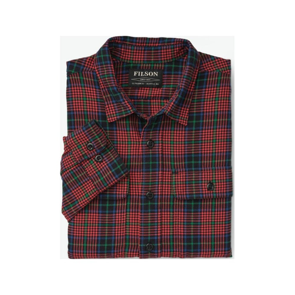 Filson Sz. XXXL Black/Red/Green 100% Cotton Long Sleeve Button Up Scout Shirt